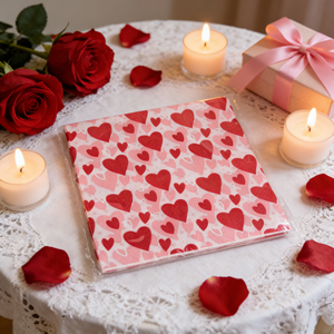 DAMAI Vaisselle jetable pour la Saint-Valentin, assiettes en papier à motif cœur, gobelets, serviettes, ensemble de fournitures pour fêtes et mariages - Product Image 3