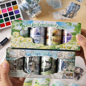 เทปกาวสองหน้ากันน้ำ 4 <span class=keywords><strong>ม้วน</strong></span>ต่อกล่อง ลาย Morning Mist Overture Series สำหรับงานตัดแต่ง งาน DIY ทำมือ - Product Image 2