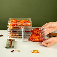 Boîte en plastique PET haute transparence, conteneur à clapet pour fruits frais coupés, produits secs, champignons en conserve, emballage de vente au détail pour les marchés