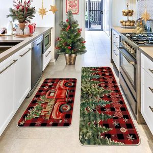 Juego de alfombrillas de cocina navideñas Temu, rectangulares, de poliéster, resistentes a las manchas, con diseño novedoso para uso en el hogar, baño y cocina - Product Image 4