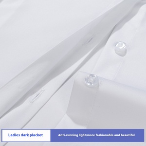 Camicie da <span class=keywords><strong>donna</strong></span> con bottoni a manica corta in fibra di bambù elasticizzato da lavoro solido - Product Image 5