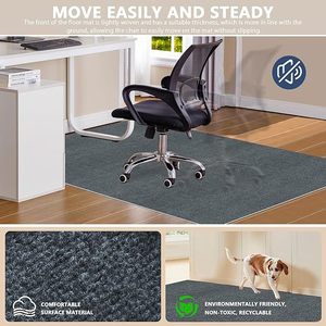 Tapis de chaise rectangulaire antidérapant 90x120 cm, protection du sol du bureau, pour coussin de chaise, bureau, chambre à coucher, salon - Product Image 4
