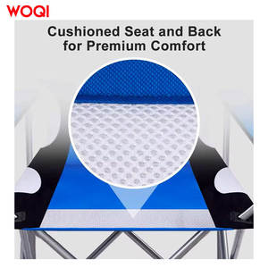 เก้าอี้พับแคมป์ปิ้ง Woqi สีน้ำเงิน โครงอะลูมิเนียม รับน้ำหนักได้ 400 ปอนด์ เก้าอี้สนามกลางแจ้งพร้อมที่วางแก้ว - Product Image 5