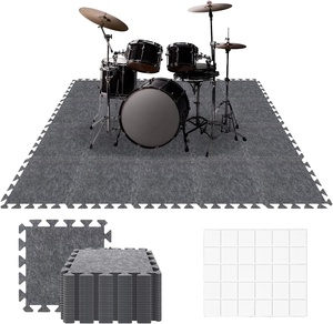 20 Pièces Tapis Acoustique Absorbant le Son en Feutre PET, Tapis de <span class=keywords><strong>Piano</strong></span>, Tapis de Batterie, Tapis de Sol Antidérapant Anti-Vibration à Emboîtement - Product Image 2