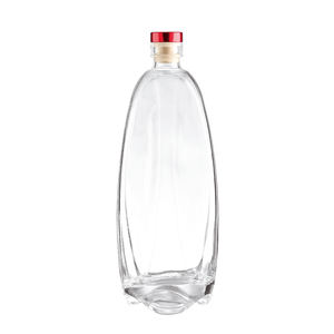 Bouteilles en verre pour whisky, vodka, gin, rhum, tequila et spiritueux, avec bouchons en bois, 250 ml, 350 ml, 500 ml - Product Image 2