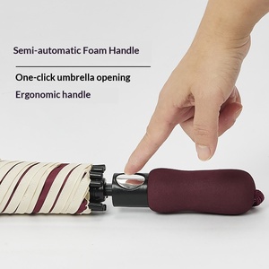 Parapluie semi-automatique double usage personnalisé <span class=keywords><strong>à</strong></span> deux plis pour femmes et hommes, protection contre le soleil et la pluie, pliage renforcé, pare-soleil UV - Product Image 2