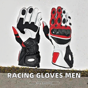 Gants de moto antidérapants à écran tactile, gants de sport en cuir à doigts entiers pour hommes - Product Image 6