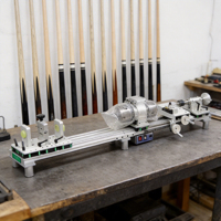 Tour à bois et métal semi-automatique de table miniature à vitesse variable pour la réparation de pointes de queues de billard