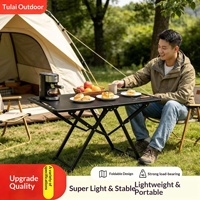 Table pliante tactique de camping en plein air, portable, en acier épaissi, avec protection contre le vent, équipement complet pour pique-nique en extérieur