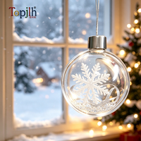 Topjlh 9cm Weihnachtskugel aus Kunststoff für Sublimation mit Metalleinsatz für Individuell Bedruckte Weihnachtsbaum-Dekoration Geschenk