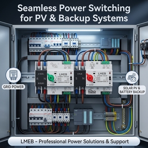 [Certifié CE] Commutateur de transfert automatique double alimentation photovoltaïque 63A 100A <span class=keywords><strong>ATS</strong></span>, contrôleur 380V, montage sur rail DIN, inverseur de source - Product Image 4