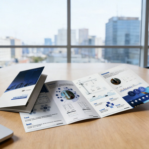 พิมพ์โบรชัวร์ แผ่นพับเย็บกาวแบบพับได้ พร้อมเคลือบลามิเนต UV สำหรับแคตตาล็อกองค์กร งานอีเว้นท์ นิตยสารส่งเสริมการขาย - Product Image 2