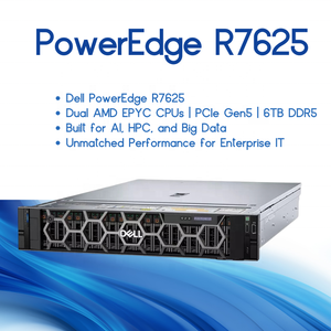 เซิร์ฟเวอร์ประหยัดพลังงาน R7625 พร้อมซีพียูคู่ EPYC, GPU PCIe Gen5 และที่เก็บข้อมูล NVMe แบบ 2U Rack รุ่นดั้งเดิม PowerEdge Server R7625 สำหรับ HPC - Product Image 6