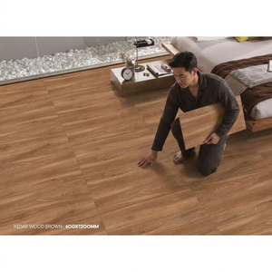 Carreaux de porcelaine effet bois brun café 24x48 pouces, collection pour sols et murs, finitions brillantes et mates - Product Image 4