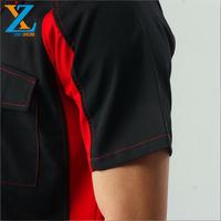 Chemise de travail pour homme avec logo personnalisé |   Uniforme de travail industriel à manches courtes et couleurs contrastées