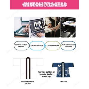 Kimono Tradicional Japonés para Hombre, con Patrón Tradicional Japonés, Cosplay <span class=keywords><strong>Haori</strong></span>, Cárdigan para <span class=keywords><strong>Mujer</strong></span>, Yukata, Bata de Verano, HAPPI - Product Image 2