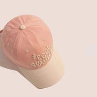 Gorra de Béisbol Bordada en 3D de Dos Tonos, Estilo Veraniego, de Algodón Lavado, Casual, Ajustable, para Mujeres y Hombres, para la Playa y Viajes