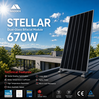 Panel Solar NADDEX de 670w, Paneles Solares Plegables para Pared, Paneles Solares Portátiles de 600w, Panel de Pared de Cristal de Carbono