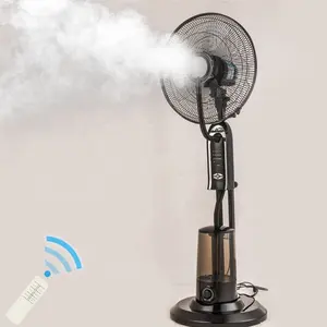 Doméstico 16 polegadas spray névoa ultra-sônica umidificador controle remoto portátil chão stand ventilador elétrico