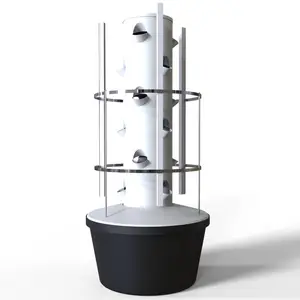 aeroponics hydroponic tower system with LED lights