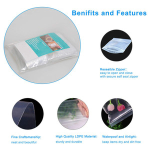 Tùy chỉnh <span class=keywords><strong>LDPE</strong></span> bên miếng vải hình tam giác Zip-Lock nắp kéo túi rõ ràng nhựa bao bì thực phẩm cho bánh sandwich thạch mì biển nhiệt - Product Image 2