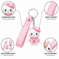 Llavero 3D Colorido Personalizado OEM/ODM, Forma Personalizada, Goma Suave Ecológica, Regalo Promocional para Niños, para Bolsas y Mochilas