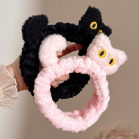 Serre-tête en peluche animaux mignons pour femmes et filles, bandeaux élastiques en polaire corail (lapin, licorne, chat, grenouille, cochon, ours) – Vente en gros