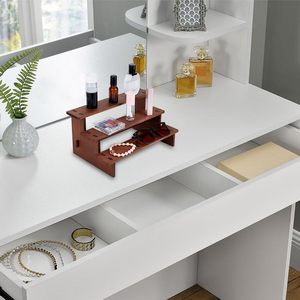定制木制化妆台阶香水收纳器<span class=keywords><strong>2</strong></span> <span class=keywords><strong>3</strong></span> 4层桌面化妆品香水收藏展示架 - Product Image 6