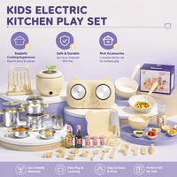Ensemble de cuisine miniature pour enfants, cuisinière électrique à double brûleur, ustensiles de qualité alimentaire, jouet de jeu de rôle mini chef