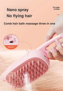 人気プラスチックペットスプレーコームワンボタンスプレーブラシクリーニングヘアコーム猫犬用蒸気アンチフライペット用品 - Product Image 6