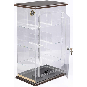 Humidor de exhibición de madera acrílica grande Humidor hecho a mano Caja de escritorio de tabaco de cedro con humidificador - Product Image 4