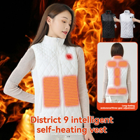 Gilet chauffant pour femme à 9 zones, taille européenne, taille ajustable, veste chauffante intelligente, vêtements chauffants en gros