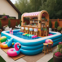 Bar flottant gonflable portable pour événements promotionnels commerciaux, fêtes, bars, piscines, discothèques