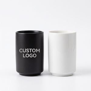 Ceramic Straight Tumbler Mug Wholesale Custom Logo Matte Black White Ceramic <b>Cup</b> <b>for</b> Hotel Restaurant Cafe Commercial Use - Product Image 1