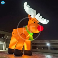 Ciervo inflable gigante de Navidad de 33 pies, modelo de dibujos animados inflables, Reno de dibujos animados con luz Led para decoración de Navidad