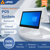 Sistema POS de Alta Calidad con Pantalla Táctil Capacitiva Dual de 15.6 Pulgadas, Caja Registradora con Carcasa de Plástico para Restaurante y Comercio Minorista
