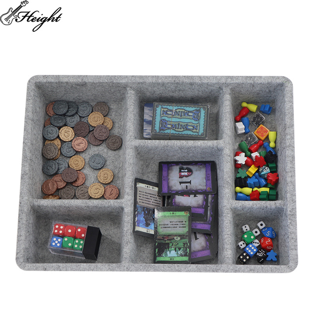 Large Size Gray Blanket Pallets Board Game Storage Organizers with Multiple Compartments for Game Piece Storage