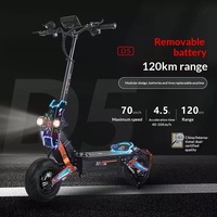 Vente directe d'usine D5 Trottinette électrique pliable de 12 pouces, autonomie de 120 km, vitesse de 70 km/h, 5000W, batterie 38AH, capacité de 200 kg, pour les trajets quotidiens