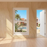 Ventanas Modernas de Aluminio de Una Sola Hoja con Deslizamiento Vertical sin Riel Inferior, Aislamiento Térmico para Apartamento