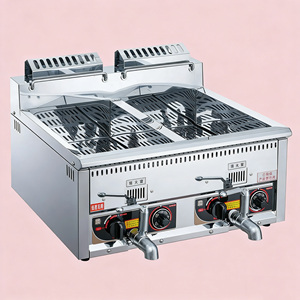 신제품 스테인리스 스틸 상업용 대용량 더블탱크 가스 딥 오일 프라이어 (수개월 보증) - Product Image 2