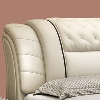 Haus Schlafzimmer möbel modernes Design Doppelbett bequemes beige Kingsize-Polster bett mit Aufbewahrung sbox für Jungen und Mädchen