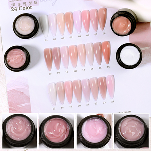 مجموعة جل بناء الأظافر LED للصالونات، طلاء جل فرنسي، مجموعة بناء الأظافر الصلبة بعبوات 1 كجم، طلاء وردي ناعم للتمديد - Product Image 2