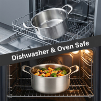 Casserole de cuisson en acier inoxydable 304 triple épaisseur non revêtue de haute qualité, marmite à soupe en acier inoxydable, pot à induction