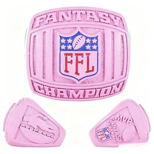 Anillos de Campeonato de Fútbol de Fantasía 'FFL' 2026, Joyería Deportiva Unisex de Aleación Chapada en Oro Rosa para Regalos de Aniversario y Fiestas - Product Image 1