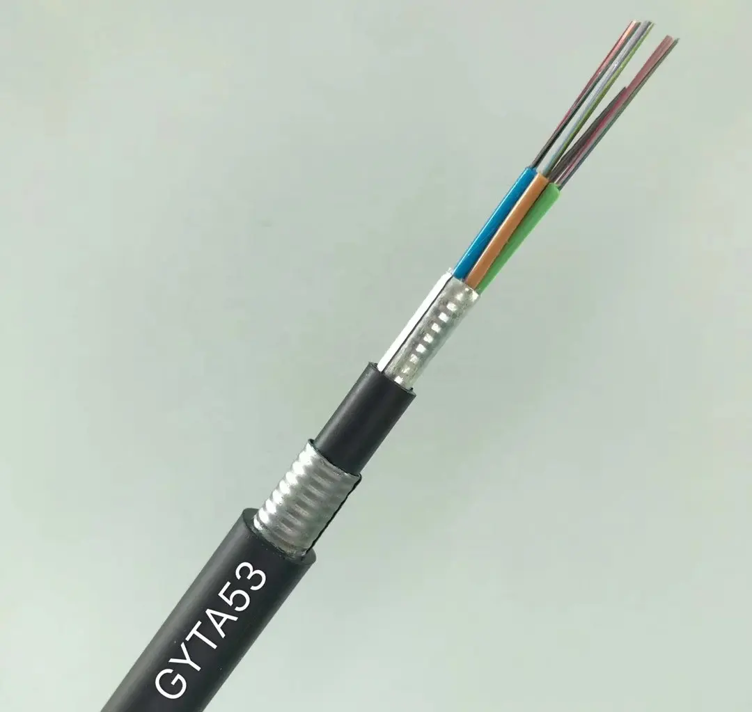 12 24 48 96 Core Underground direct buried armoured steel tape fiber optic cable GYTA53