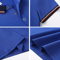 Polo unisexe à col contrastant avec logo personnalisé, 200 GSM, mélange de tissus, manches courtes, broderie de logo personnalisée, vêtements de travail, vente en gros