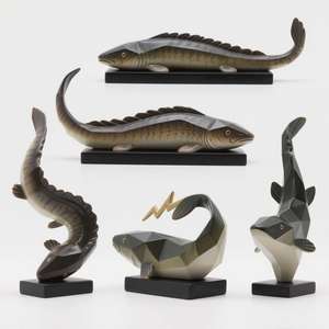 Statuina dinamica elettrica anguilla poliresina e statua * Hain, Base effetto "Shock" lucida - Product Image 1