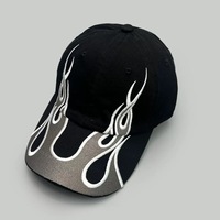 Gorra de Béisbol Personalizada Estilo Y2K, con Estampado Argyle, Bordado Gótico de Llamas, Gorra Deportiva Hip Hop, Servicio OEM al por Mayor
