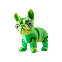 Modèle d'animal Bulldog français adorable en verre imprimé en 3D, articulé en une seule pièce, jouet de bureau mignon pour animaux de compagnie, ornement anti-stress