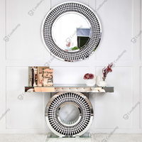 Console de table en aluminium, style Antique, avec miroir